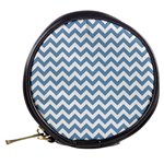 Blue And White Zigzag Mini Makeup Case Back