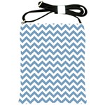 Blue And White Zigzag Shoulder Sling Bag Front