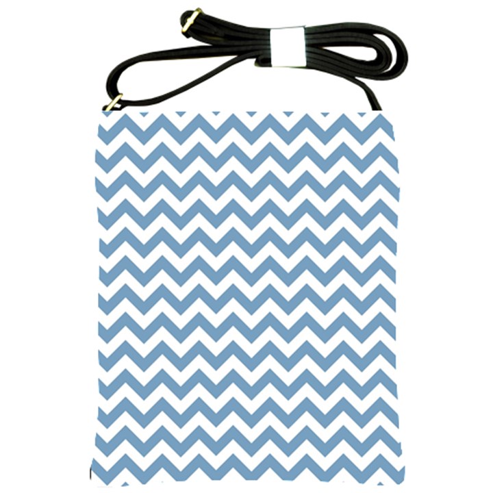 Blue And White Zigzag Shoulder Sling Bag