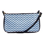 Blue And White Zigzag Evening Bag Front