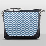 Blue And White Zigzag Messenger Bag Front