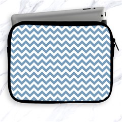 Blue And White Zigzag Apple Ipad Zippered Sleeve by Zandiepants