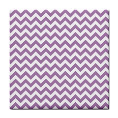 Lilac And White Zigzag Ceramic Tile