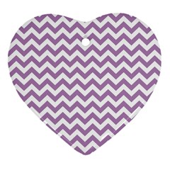 Lilac And White Zigzag Heart Ornament by Zandiepants