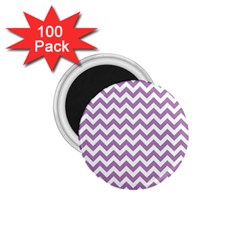 Lilac And White Zigzag 1 75  Button Magnet (100 Pack) by Zandiepants