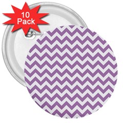 Lilac And White Zigzag 3  Button (10 Pack)