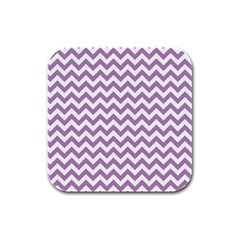 Lilac And White Zigzag Drink Coasters 4 Pack (square)