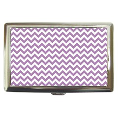 Lilac And White Zigzag Cigarette Money Case by Zandiepants