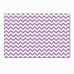 Lilac And White Zigzag Postcards 5  X 7  (10 Pack)