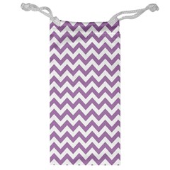 Lilac And White Zigzag Jewelry Bag by Zandiepants