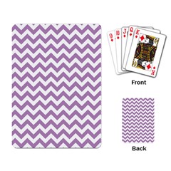 Lilac And White Zigzag Playing Cards Single Design