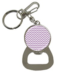 Lilac And White Zigzag Bottle Opener Key Chain