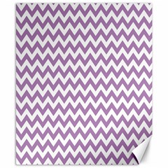 Lilac And White Zigzag Canvas 8  X 10  (unframed) by Zandiepants