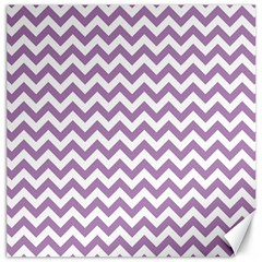 Lilac And White Zigzag Canvas 12  X 12  (unframed) by Zandiepants