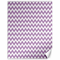 Lilac And White Zigzag Canvas 12  X 16  (unframed) by Zandiepants