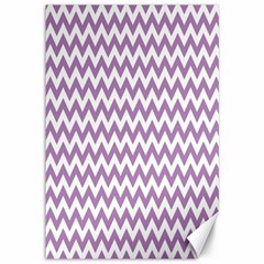 Lilac And White Zigzag Canvas 12  X 18  (unframed) by Zandiepants