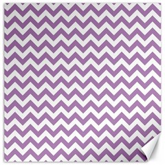 Lilac And White Zigzag Canvas 16  X 16  (unframed) by Zandiepants