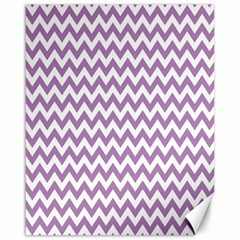 Lilac And White Zigzag Canvas 16  X 20  (unframed) by Zandiepants