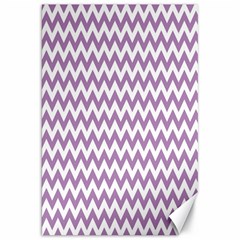 Lilac And White Zigzag Canvas 20  X 30  (unframed) by Zandiepants