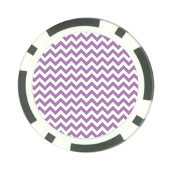 Lilac And White Zigzag Poker Chip by Zandiepants