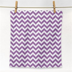 Lilac And White Zigzag Face Towel by Zandiepants