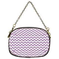 Lilac And White Zigzag Chain Purse (one Side) by Zandiepants