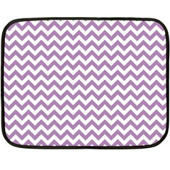 Lilac And White Zigzag Mini Fleece Blanket (two Sided) by Zandiepants