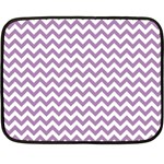 Lilac And White Zigzag Mini Fleece Blanket (Two Sided) 35 x27  Blanket Front