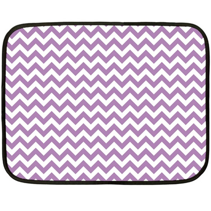 Lilac And White Zigzag Mini Fleece Blanket (Two Sided)