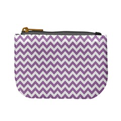 Lilac And White Zigzag Coin Change Purse by Zandiepants