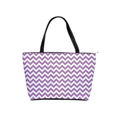 Lilac And White Zigzag Large Shoulder Bag by Zandiepants