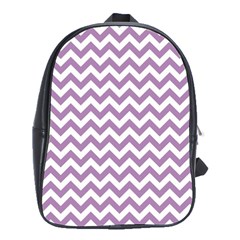 Lilac And White Zigzag School Bag (large) by Zandiepants