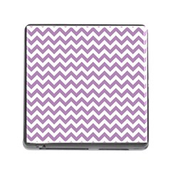 Lilac And White Zigzag Memory Card Reader With Storage (square)