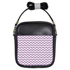 Lilac And White Zigzag Girl s Sling Bag by Zandiepants