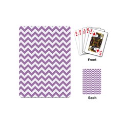 Lilac And White Zigzag Playing Cards (mini)