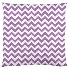 Lilac And White Zigzag Large Cushion Case (single Sided)  by Zandiepants