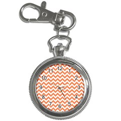 Orange And White Zigzag Key Chain Watch by Zandiepants