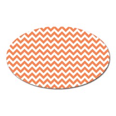 Orange And White Zigzag Magnet (oval)