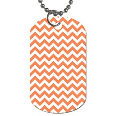 Orange And White Zigzag Dog Tag (one Sided) by Zandiepants