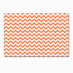 Orange And White Zigzag Postcard 4 x 6  (10 Pack) by Zandiepants