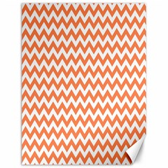 Orange And White Zigzag Canvas 12  X 16  (unframed) by Zandiepants