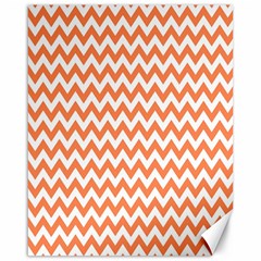 Orange And White Zigzag Canvas 16  X 20  (unframed) by Zandiepants