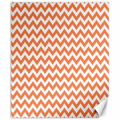 Orange And White Zigzag Canvas 20  X 24  (unframed) by Zandiepants