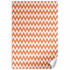 Orange And White Zigzag Canvas 20  X 30  (unframed)