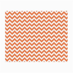 Orange And White Zigzag Glasses Cloth (small, Two Sided) by Zandiepants