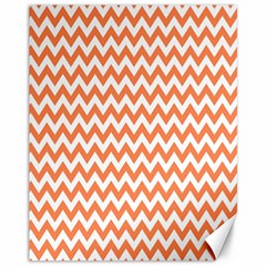 Orange And White Zigzag Canvas 11  X 14  (unframed) by Zandiepants