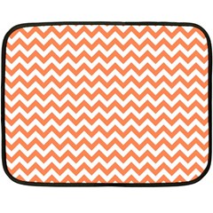 Orange And White Zigzag Mini Fleece Blanket (two Sided) by Zandiepants