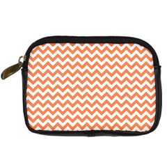 Orange And White Zigzag Digital Camera Leather Case