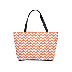 Orange And White Zigzag Large Shoulder Bag by Zandiepants