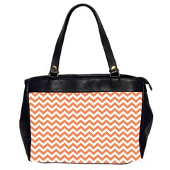 Orange And White Zigzag Oversize Office Handbag (two Sides) by Zandiepants